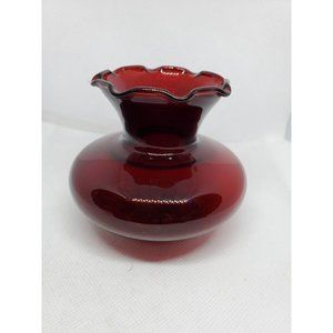 Vintage Royal Ruby Ruffle Burgundy Bud Vase Home Decor Shelf Sitter